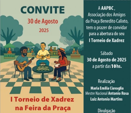 Torneio de Xadrez no aniversário de 38 anos da Feira de Artes da Praça Benedito Calixto
